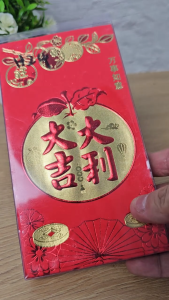 EZYLITTLES Premium CNY Red Packet Angpao (1 Pack / 18pcs) soft paper Gold Foil Long Size Money Envelope for Wedding Festive Gifting Corporate Use Celebration Chinese New Year 龙年红包封 加厚烫金版