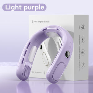 Portable Neck Fan 5 Speeds 4000mAh Rechargeable LED Display Quiet Cooling Fan with Ice Cooling Lightweight Hands-Free Fan