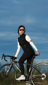 WOSAWE Women Cycling Bib Pant Shockproof 5D Padded Winter Thermal Fleece Windproof Bike Tights