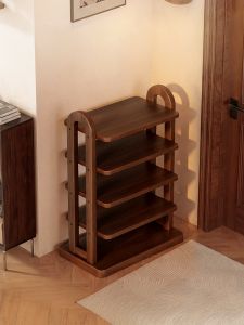 ZHUSHANXIA | Compact Wooden Shoe Rack Multi-layer Wall Mount