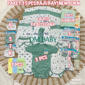 PAKET 35 PCS Paket Brojoll SERI SAGE Baju Bayi Baru Lahir Paket Hemat Baju Celana Jumper Topi Handuk Perlak Waslap Sartaki Paket Hemat Lengkap Set Kado Gift Baju Bayi Baru Lahir SNI NewBorn