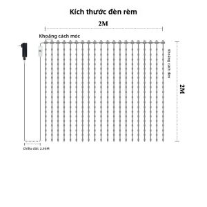 Đèn Rèm Thông Minh LED RGB 400 Bóng - Điều Khiển Từ Xa Bằng Ứng Dụng Tự Thiết Kế Văn Bản Tạo Hiệu Ứng Cảnh Đèn Dây LED Cho Giáng Sinh Đám Cưới Ngày Lễ