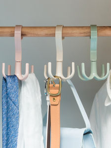 Multi-Functional Rotating S-Shaped Hook for Hanging Bags Scarves in Bedroom Closet Plastic Storage Organizer from Mainland China