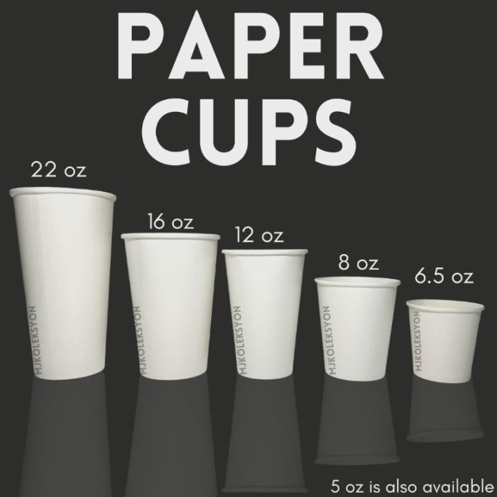 Paper Cup Hot And Cold Plain 8oz 6 5oz 12oz Lazada Ph