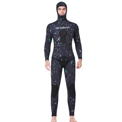 DIVE&SAIL | Bộ Đồ Ngụy Trang Hooded Ấm Cho Câu Cá và Lặn CR1.5-7mm