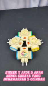 Colokan Cabang Multi / Steker T-Arde 3 Arah Saklar Neon / Kotak Kontak / Merk CAHAYA SC-383