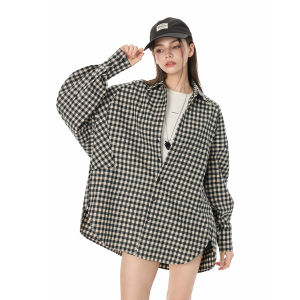 Turn Signal | Women Comfortable Long Sleeve Striped Plaid Shirt Jacket