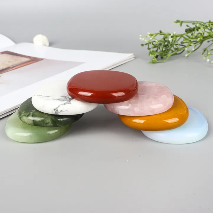 46 mm big palm stone Hand Carved worry stone Gemstone Crystal Craft Souvenir healing meditation home decor