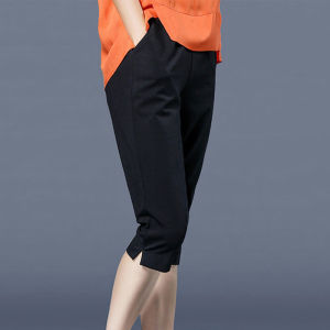 Summer Thin Ice Silk Casual Large Size Womens Seven-Foot Pants Harlan Pants Five-Foot Shorts High Waist Korean Style Commute