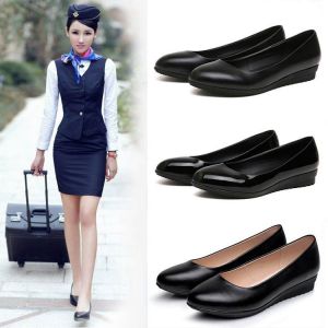 ใหม่ สีดำ รองเท้าทํางานแบนนิ้วเท้ากลมสําหรับผู้หญิง สไตล์เกาหลี รองเท้าสํานักงานโรงแรม หลากหลาย ส้นต่ําสวมใส่ง่ายแฟชั่นรองเท้าเดียว