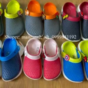 Giày Dép Cross Quai Ngnang Họa Tiết Rằn Ri Bít Đầu Màu Xám Đế Lót Xanh DEPCRU891 Đế Phối Màu Trắng Chịu Mài Mòn Chống Trượt