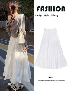 YAYANGREN | Chân Váy Mini A-Line Xòe Màu Trắng Phù Hợp Với Người Bé Nhỏ
