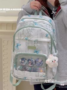 Travel Womens Backpack School Bagins Small Crowd Pain Style Anime Wind Large Capacity Waterproof Shoulder Bag for Students