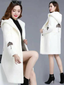 Boucle Double-Sided Embroidered Thickened Mid-Length Coat