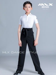 MuLanXi 2024 New Latin Dance Short Sleeve Practice Suit for Boys Children Professional Dance Exam Regulation Clothing