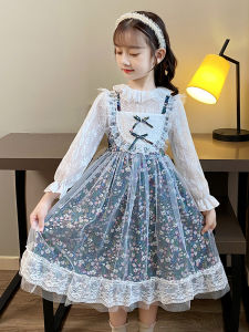 Spring Fashionable Princess Dress Set for Little Girls Ages 2-11 Long Sleeve A-Line Skirt Cute Kids Clothing Spring Autumn Style