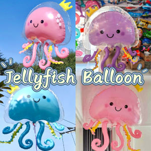 3Pcs Cute Double-layer Jellyfish Balloon Octopus Bubble Ball Double Crown Inflatable Balloon Cartoon Three Colors Jellyfish Floating Air Balloon Children Baby Toy Parties Supply