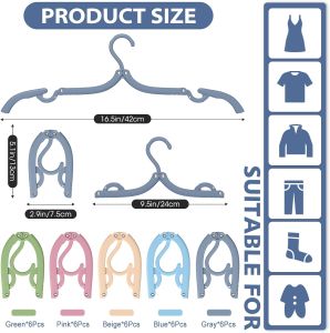 30 Pcs Travel Hangers Portable Foldable Travel Hanger Organizer Plastic Travel Accessories Essentials Clothes Drying Rack