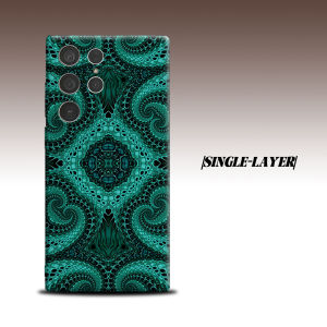 Teal Fractal For Samsung Galaxy S26 S25 S24 A56 A36 Dual Layer Luxury Fashion Full Lens Protective Case
