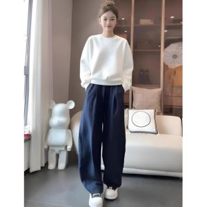 SUSHOUWANGE | Relaxed Casual White Loose Long Sleeve Hoodie  Womens Short Sleeve Top