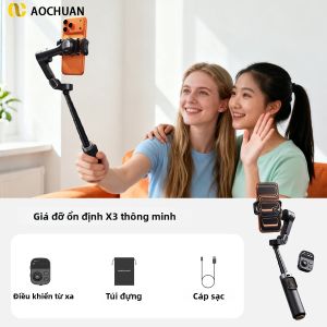 AOCHUAN | AOCHUAN Smart X3 Bộ Ổn Định Gimbal Cầm Tay 3 Trục Có Thể Gập Lại Với Thanh Mở Rộng 51CM Cho iPhone Android Vlog Chụp Ảnh Điều Khiển Bluetooth