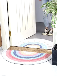 [SG stock]Door Mat Rainbow Semicircle Wire Loop Door Mat Entrance Earth Removing Non-Slip Floor Mat Bathroom Kitchen