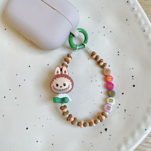 Pop Mart Sitting Cute Grain Keychain Molly Mobile Phone Charm Earphone Bag Automobile Hanging Ornament Cute Small Gift