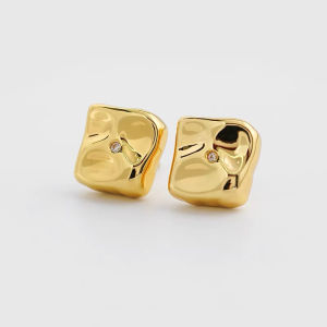 Square Ice Cube Womens S925 Silver Needle Texture Sensation Small Elegant Commuter Ear Jewelry Geometric Alloy Female Ear Cuffs