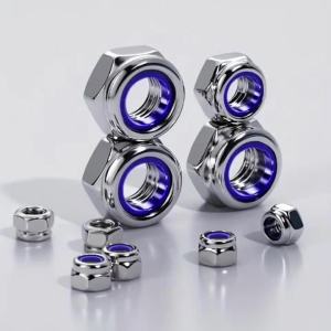 150 Pieces/210 Pieces Stainless Steel Nylon Embedded Anti-Slip and Anti-Loosening Self-Locking Nuts M3 M4 M5 M6 M8