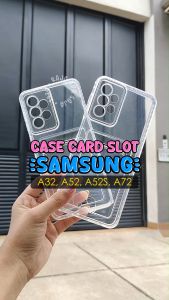 Softcase For S4msung A32 A52 A52S A72 4G 5G Case Card Slot Kartu Casing Silicon Bening Clear Kesing Dompet