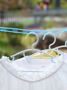 เชือกตากผ้า เชือกแขวนผ้า Clothesline เชือกไนล่อน เก็บง่าย ราวเชือกตากผ้ากันลื่น พร้อมตะขอในตัว ยาว 5/8/10เมตร