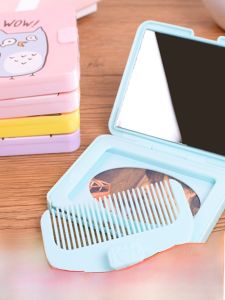 Portable Mini Folding Comb And Mirror Set Creative Personal Hygiene Tool Compact Makeup Mirror Travel Size Hair Comb
