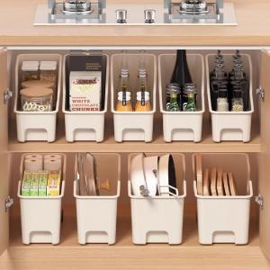 Kitchen Pot Cover Storage Box with Wheels Cabinet Organizer Drawer Style Pot Holder Sink Storage Rack Plastic Material