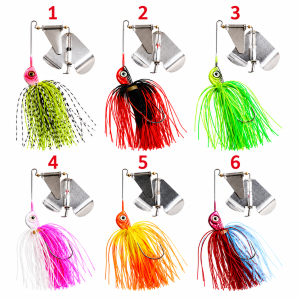 Hopeblaze Spinner Bait Silicone Skirt Hard Lure Long Casting Freshwater Saltwater Fishing Lure for Bass Pike Catfish Snakehead