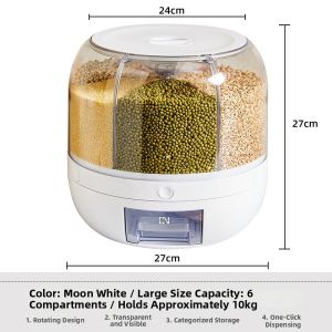 Rotary Segmented Anti-Moth Damp-Proof Pest-Proof Rice Storage Container