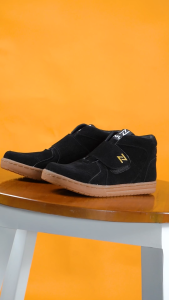 NAZREAL FOOTWEAR - Sepatu Sneakers Casual Anak Sepatu Sekolah Anak Bara Black Gum High