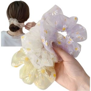 Cute Korea Soft Mesh Women Hair Scrunchie Fashion Girl Elastic Hair Bands Stretchy Hair Ties Ponytail Headdress Accessories