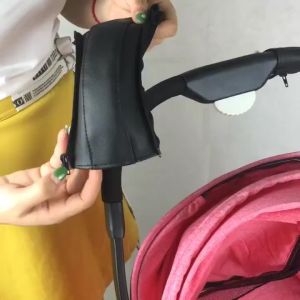 4pcs Cover Pelindung Sandaran Tangan Stroller Bayi Kulit PU Sarung Tangan Pelindung Pegangan Stroller