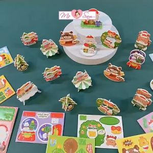 Set 10 Thẻ ghép hình 3d Noel chủ đề giáng sinh dễ thương cho bé Thế Vinh Store