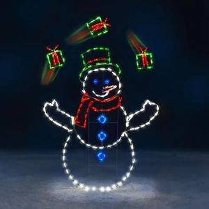LED Snowman Ornament Glitter Light Christmas Decoration Animated Holiday Party Winter Home Decor Outdoor Garden Yard