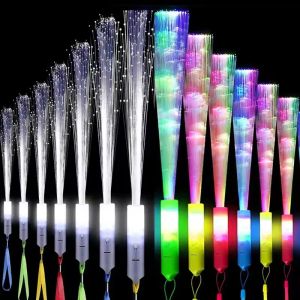 12/24Pcs/lot LED Glow Stick Colorful Fiber Glow Stick LED Toy Party Night Light Props Christmas Birthday Gift Wedding Party Gift