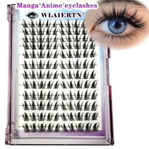 12Rows Cosplay 3D Spiky False Eyelashes Diy Individual Lash Clusters Manga Fluffy Soft Natural Anime Lashes Extension Makeup