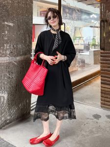 Váy Midi Chữ a Xếp Ly Tay Ngắn Màu Đen Kiểu Pháp Cho Nữ Mùa Hè 2025 Váy Midi Chữ a Thanh Lịch Mới Về Thiết Kế Tay Ngắn