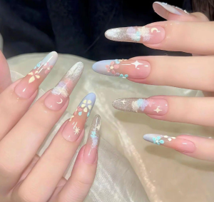 GANGHOU | Children Handmade Long Style Korean High-Quality Removable Nail Stickers