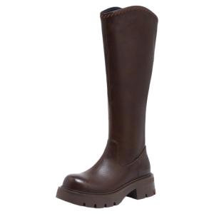 Josiny | Brown Long Thigh-high Western Boots