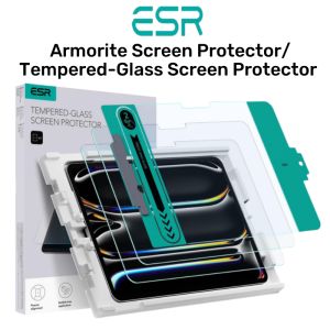 ESR 2 gói miếng bảo vệ màn hình cho iPad Pro 11/13 inch (2024) cho iPad Air 11/13 inch (2024) miếng dán Film thủy tinh cường lực với khe lắp thẻ dễ dàng chống xước HD rõ ràng