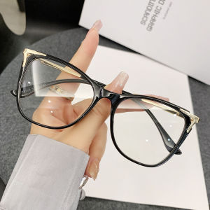 New Version of Cat Eye Womens Large Frame Flat Light Glasses Anti Blue Light Korean Plain Frame Accessories Eyewear&Accessories