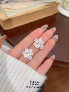 Shiny Maple Leaf Earrings 999 Silver Needle Womens Fashion Jewelry Elegant Lightweight Premium Quality Versatile Ear Jewelry