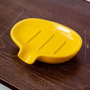 Ceramic Soap Dish Bathroom Organizer Duck Spitting Design Home Use Draining Shelf Bath Top Basin Family Personal Cleaning Tool