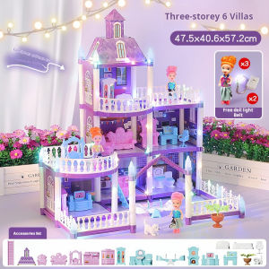 3D DIY Fantasy Princess Castle Villa Assembly Doll House Set Toys Girls Home Toys & 3D Kids Toys